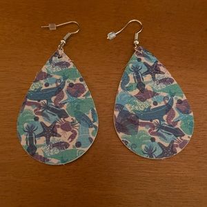 Leather teardrop earrings
